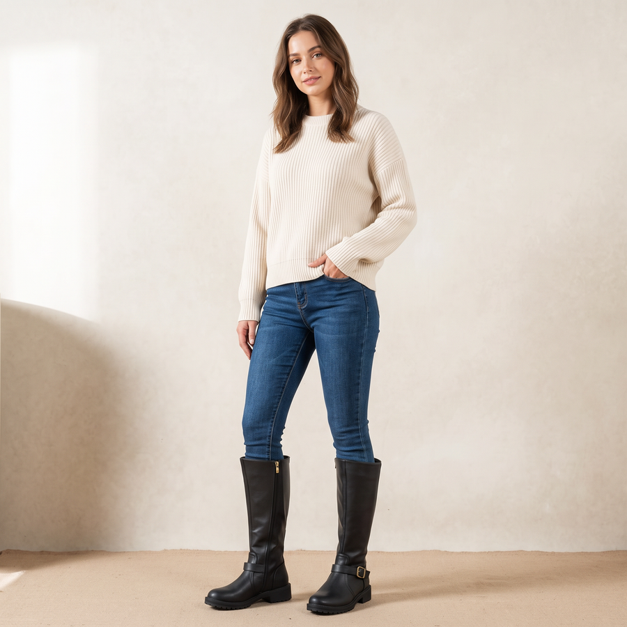 Women's Warm Lined Winter Ankle Boots — Wide Toe Box with Rubber Grip Sole