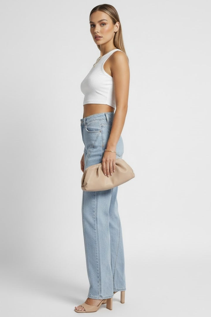 Women's High-Waist Relaxed Straight-Leg Jeans Casual Fit Everyday Styling