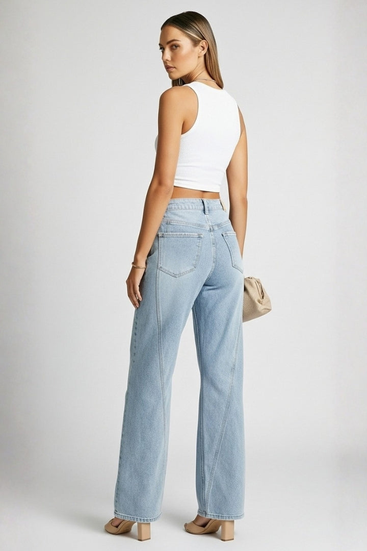 Women's High-Waist Relaxed Straight-Leg Jeans Casual Fit Everyday Styling