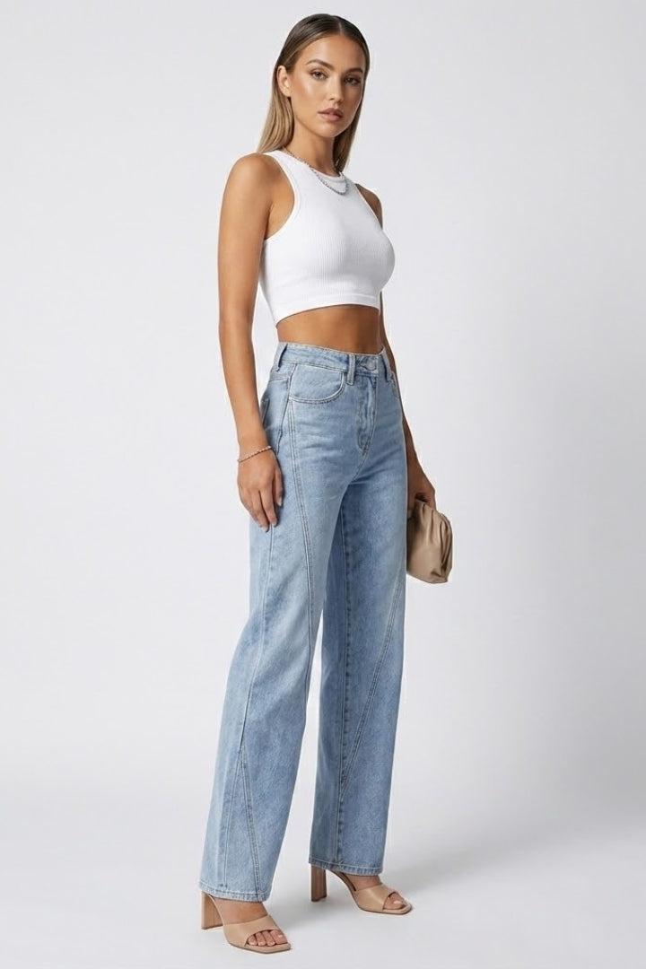 Women's High-Waist Relaxed Straight-Leg Jeans Casual Fit Everyday Styling
