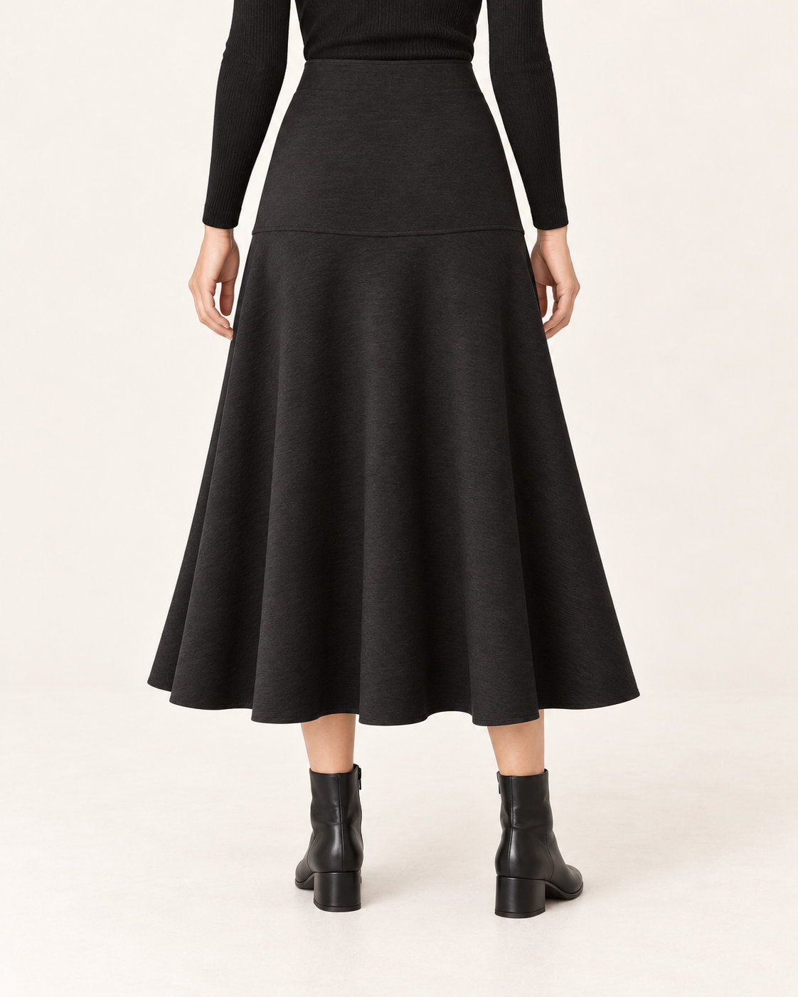 Women's Brushed Knit Flared Midi Skirt