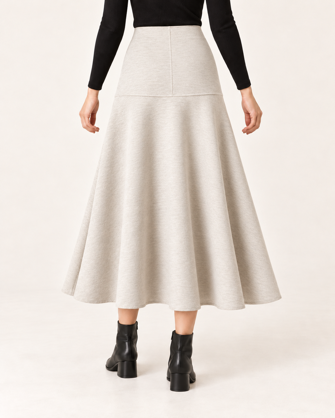 Women's Brushed Knit Flared Midi Skirt