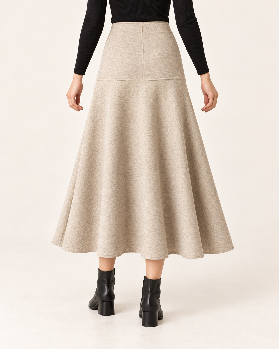 Women's Brushed Knit Flared Midi Skirt