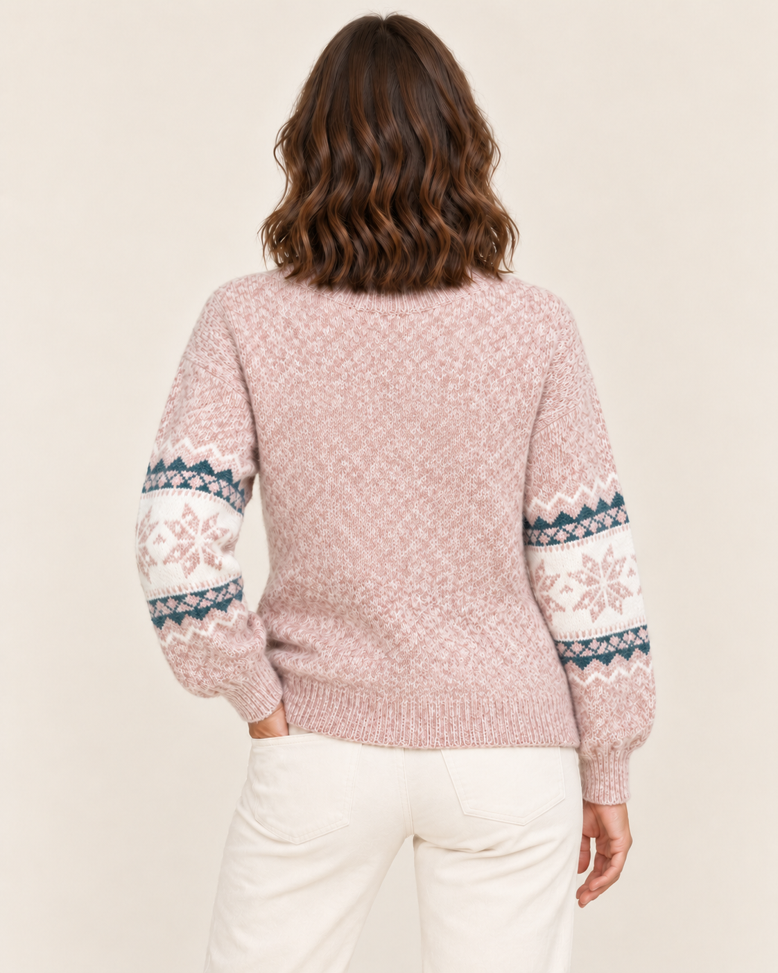 Women's Christmas Jumper with Snowflake Fair Isle Pattern