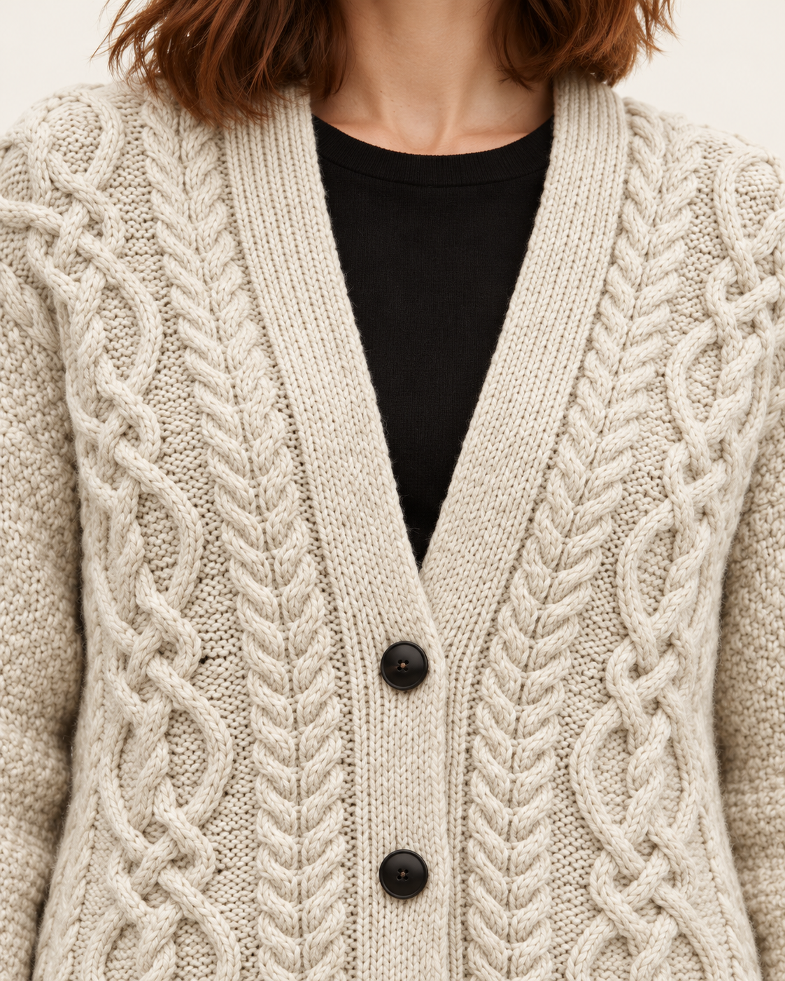 Women's Chunky Cable Knit Cardigan With Pockets