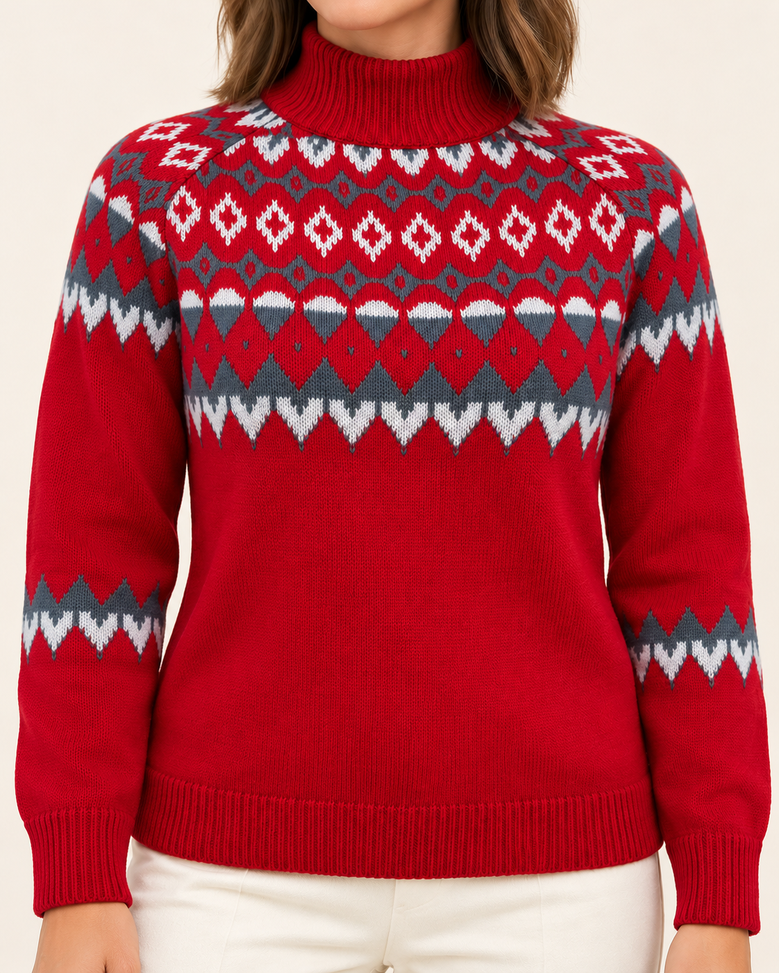 Women's Fair Isle Roll Neck Christmas Jumper
