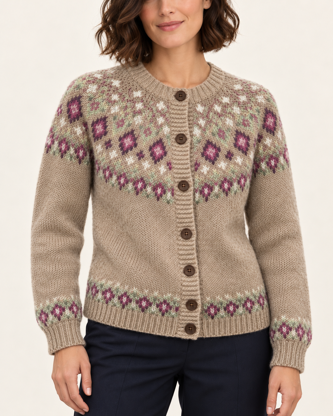Women's Fair Isle Yoke Christmas Cardigan