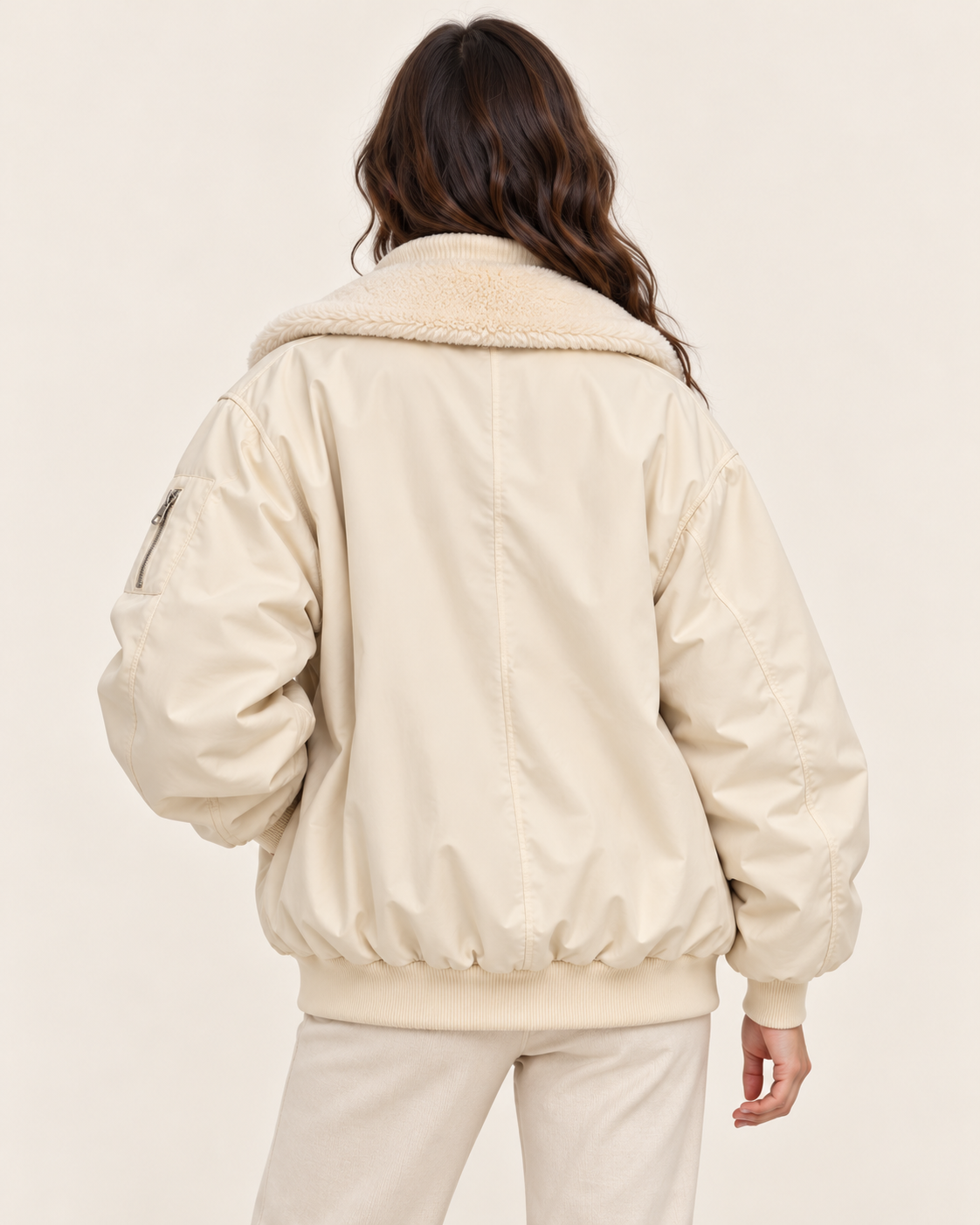 Women's Faux Fur Lined Hooded Bomber Jacket