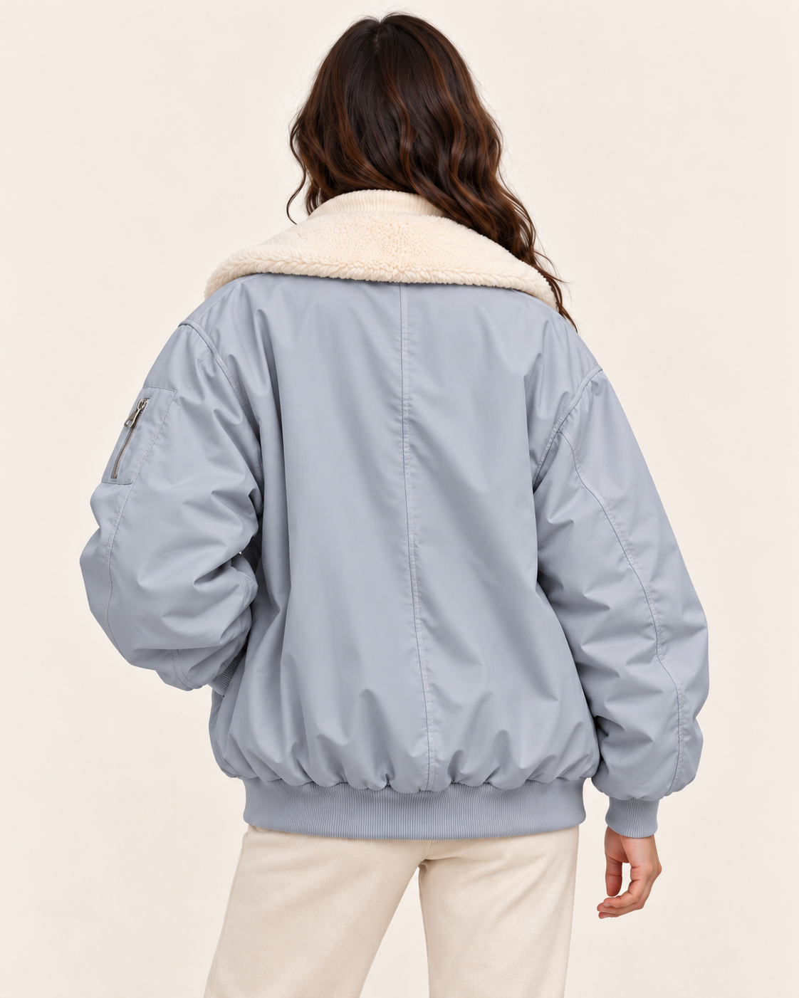 Women's Faux Fur Lined Hooded Bomber Jacket