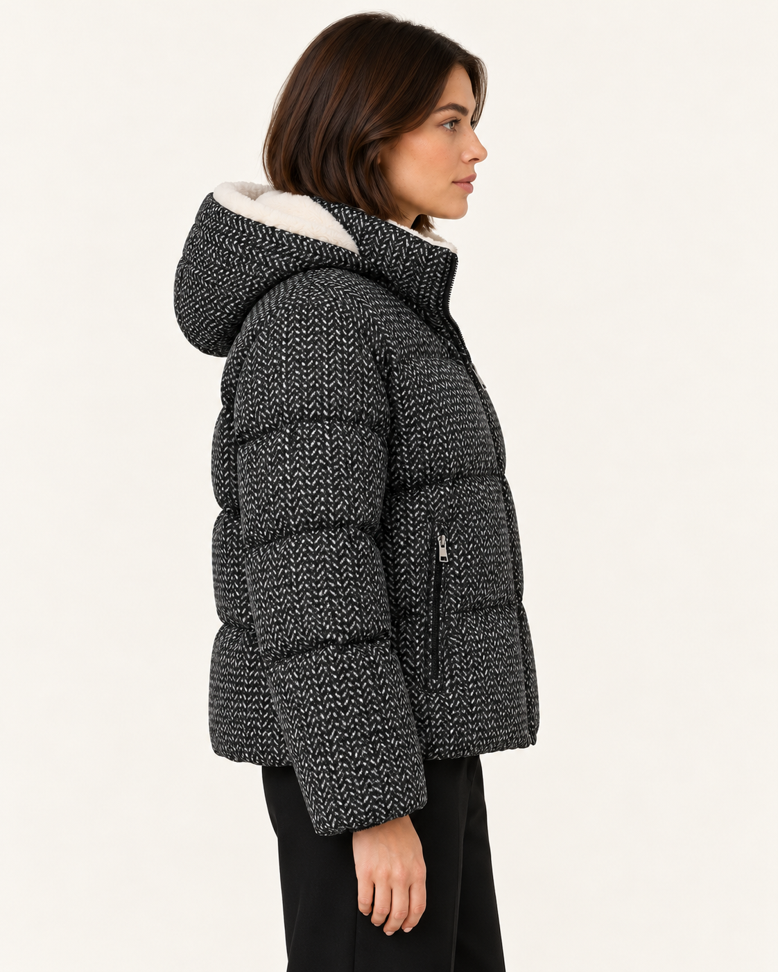Women's Faux Fur Lined Hooded Puffer Jacket