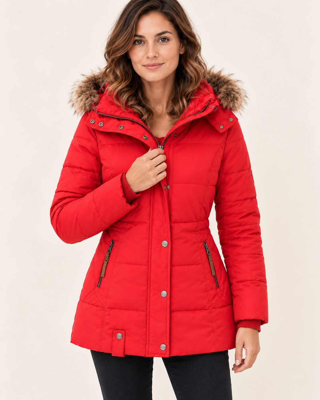 Women's Fitted Hooded Puffer Jacket