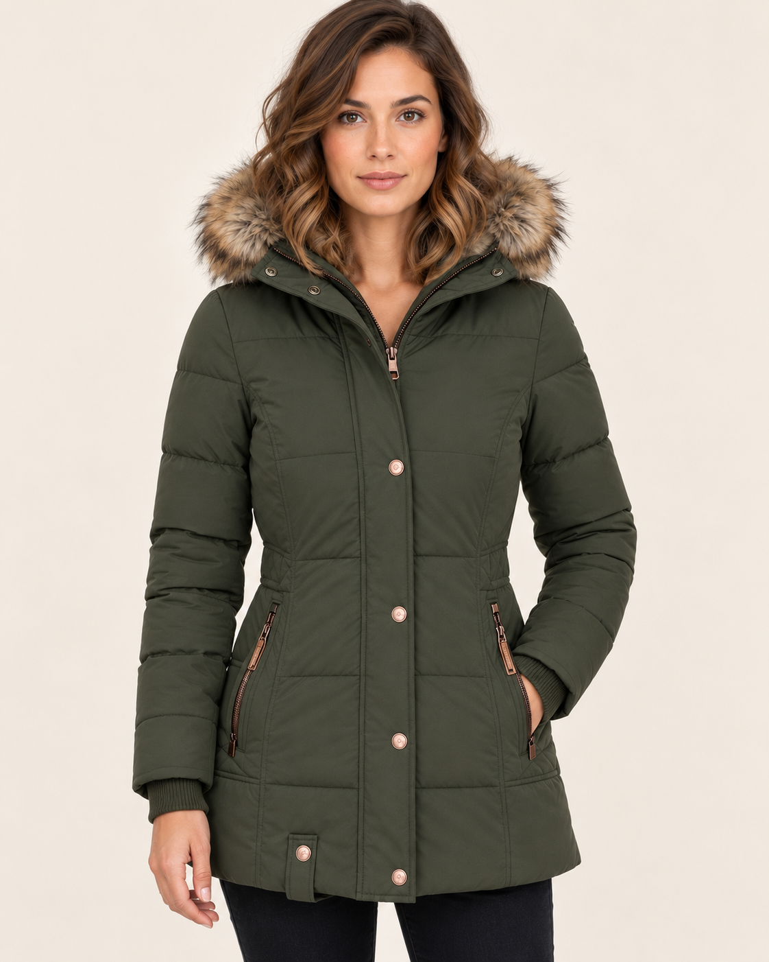 Women's Fitted Hooded Puffer Jacket