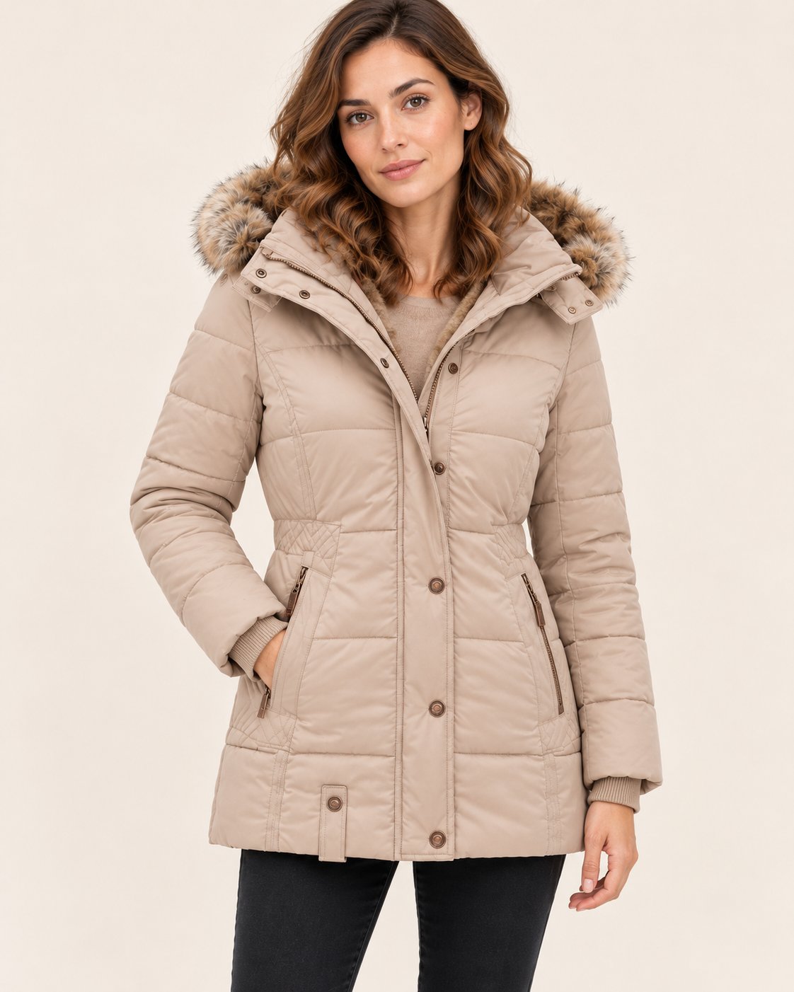 Women's Fitted Hooded Puffer Jacket
