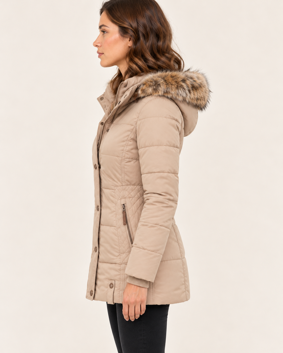 Women's Fitted Hooded Puffer Jacket