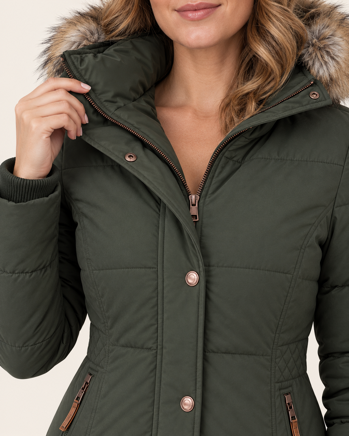 Women's Fitted Hooded Puffer Jacket