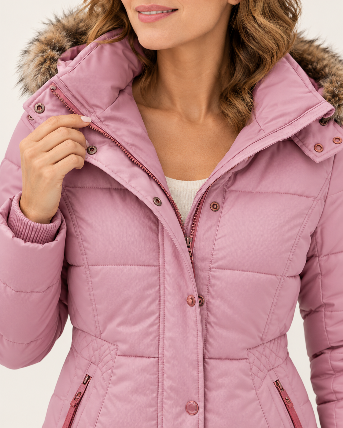 Women's Fitted Hooded Puffer Jacket