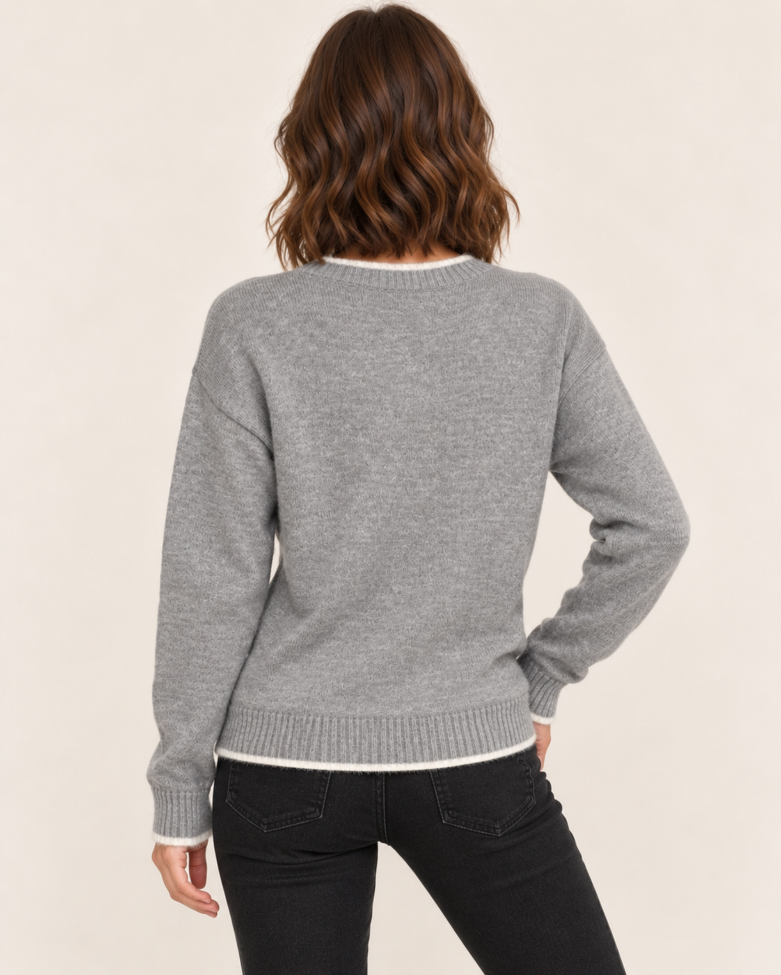 Women's Snowflake Jacquard Knit Jumper with Round Neck