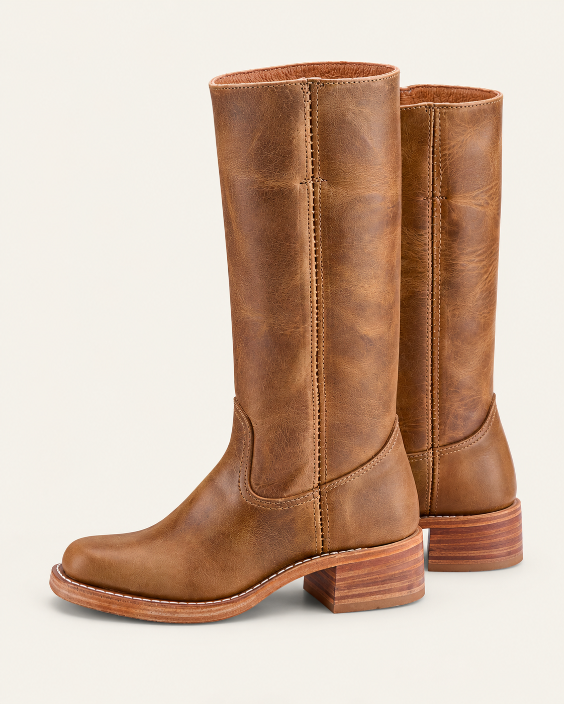 Women's Leather Look Knee High Boots