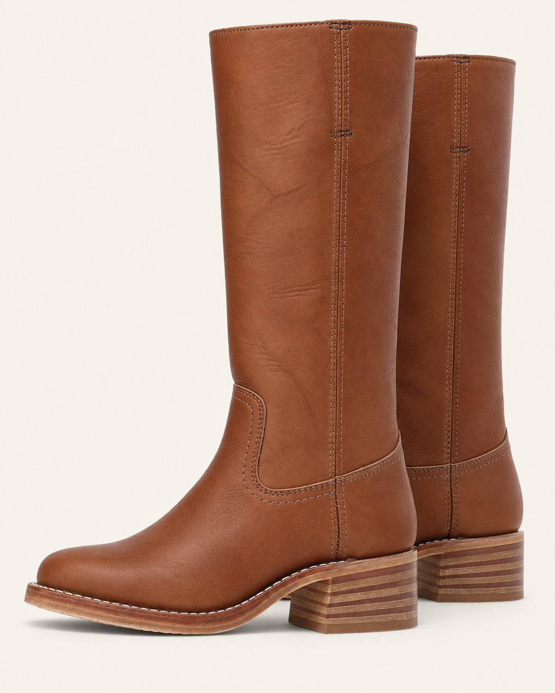 Women's Leather Look Knee High Boots
