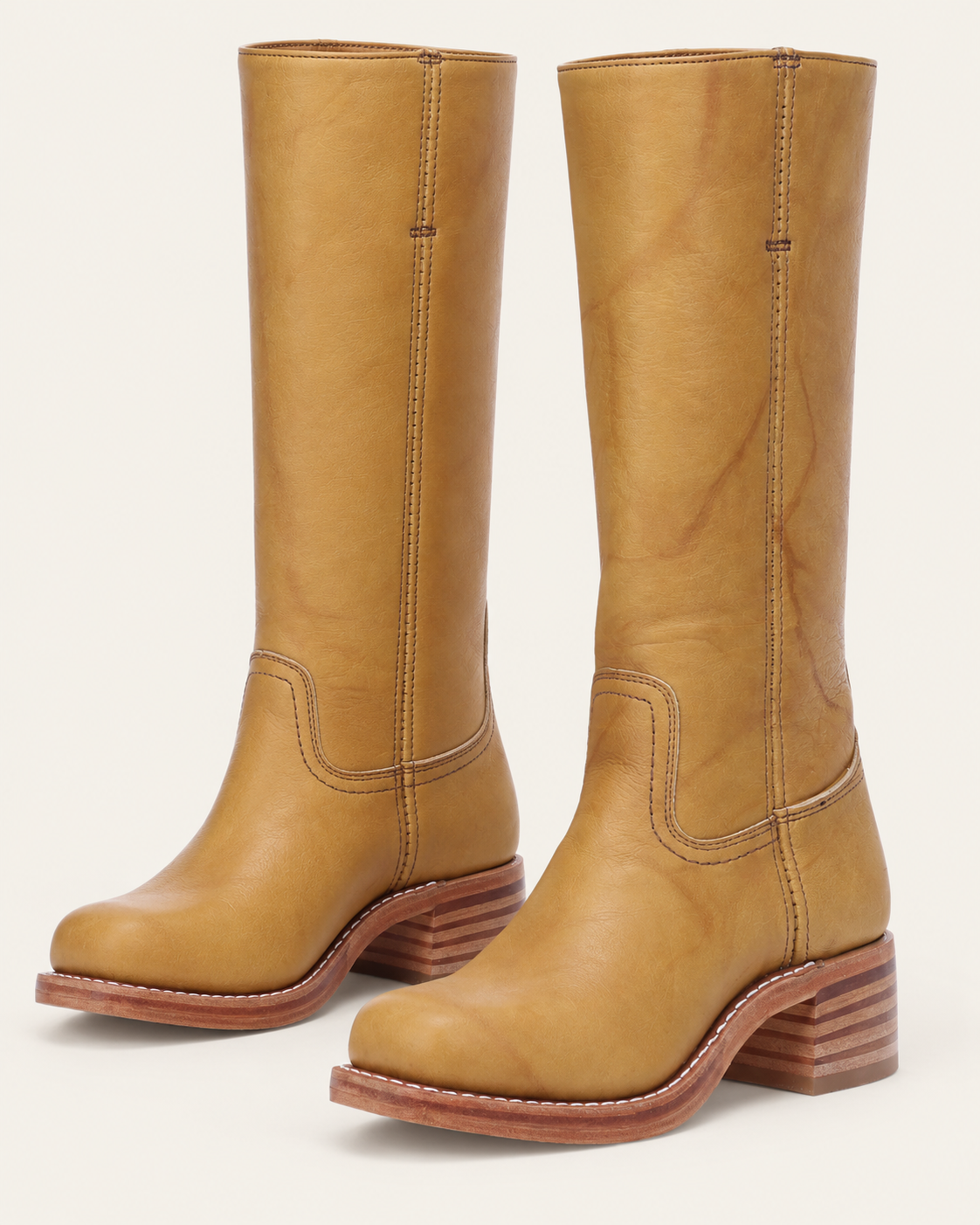 Women's Leather Look Knee High Boots