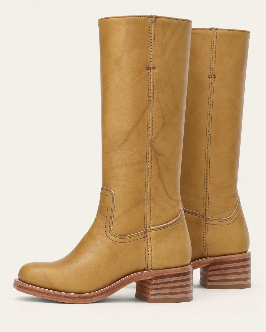 Women's Leather Look Knee High Boots