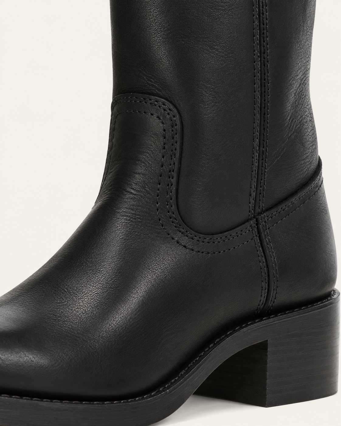 Women's Leather Look Knee High Boots