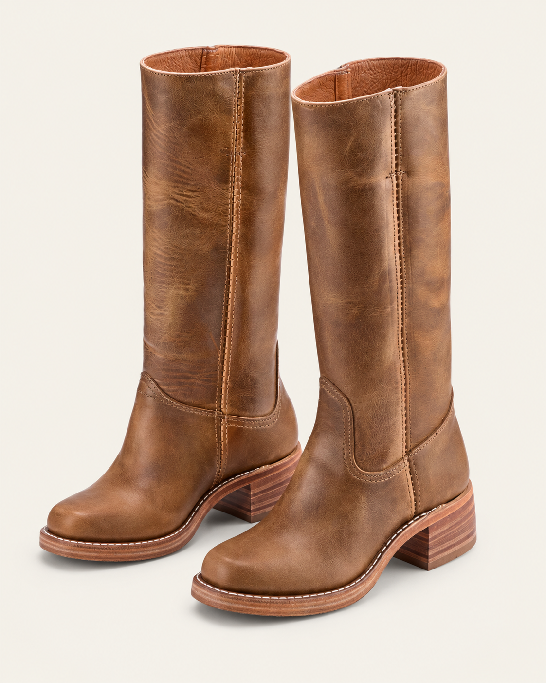 Women's Leather Look Knee High Boots