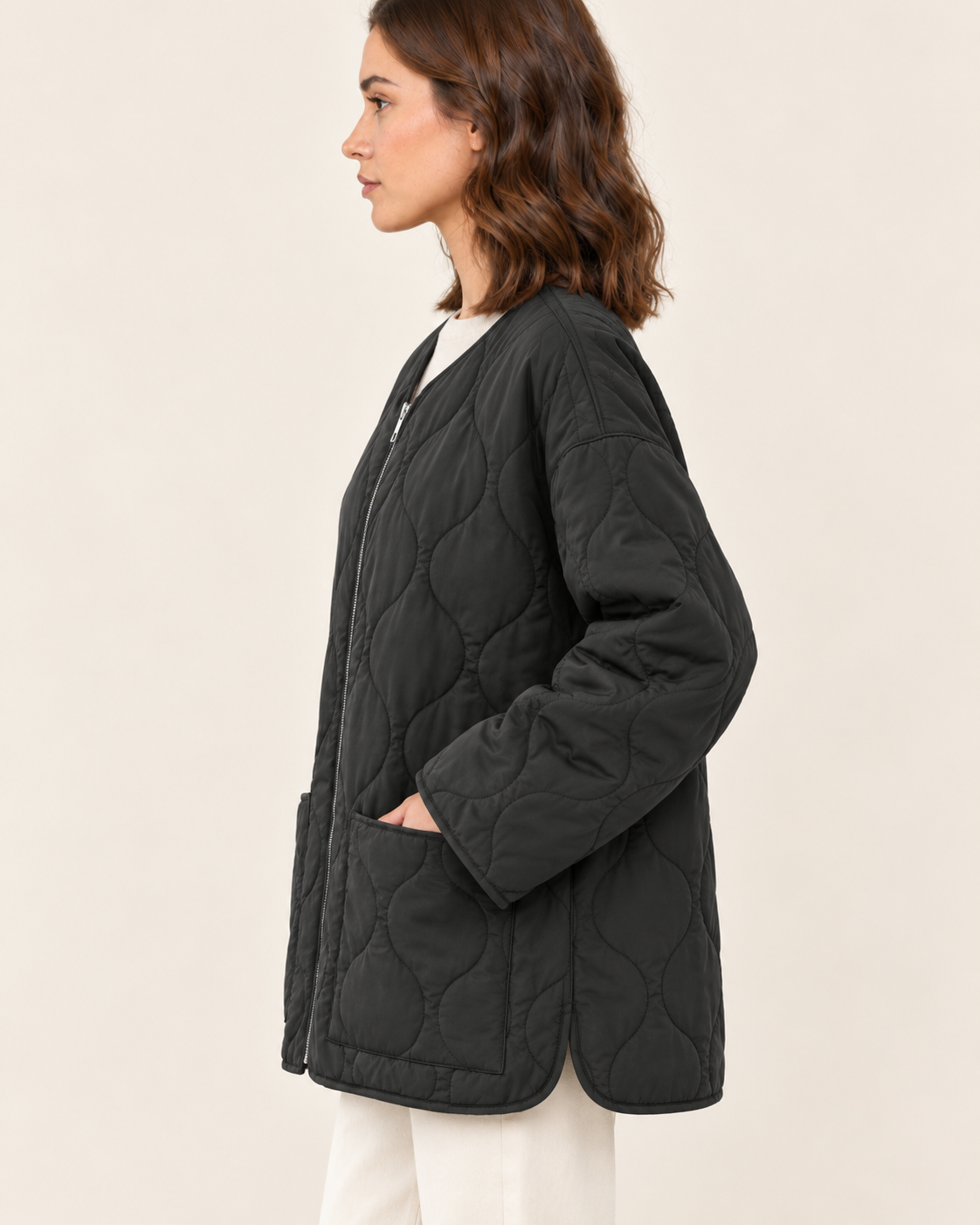 Women's Lightweight Quilted Jacket With Pockets
