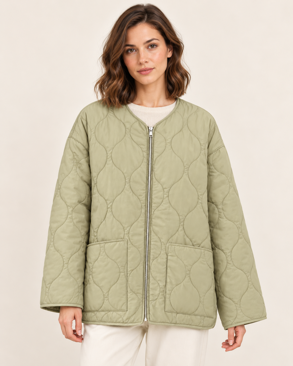 Women's Lightweight Quilted Jacket With Pockets