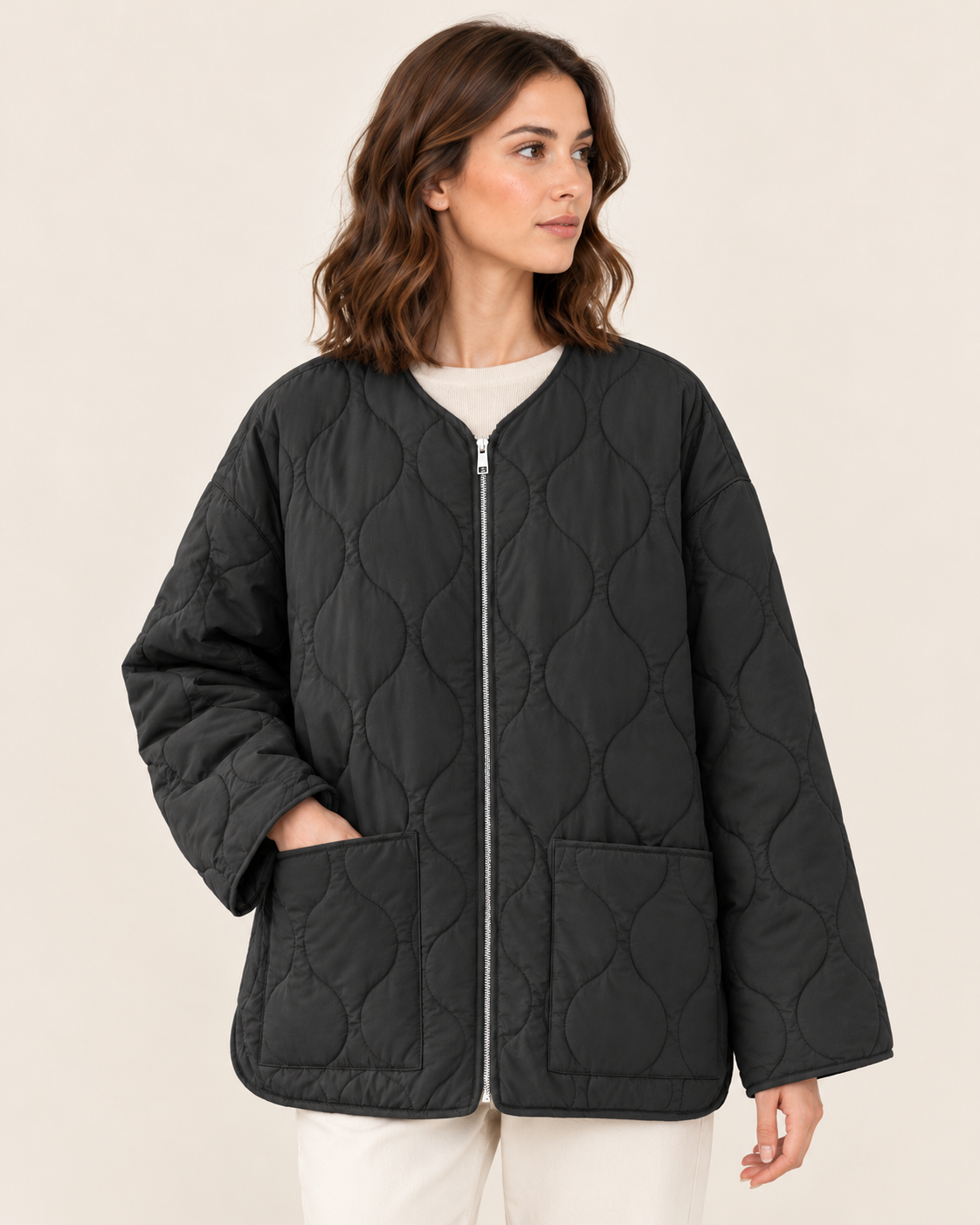 Women's Lightweight Quilted Jacket With Pockets