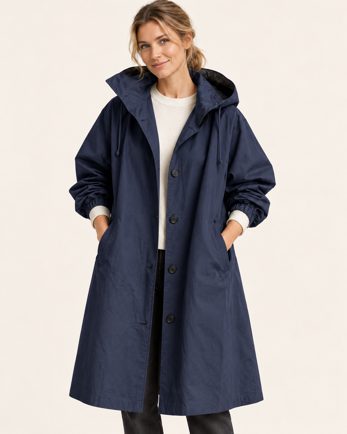 Women's Long Hooded Oversized Trench Coat