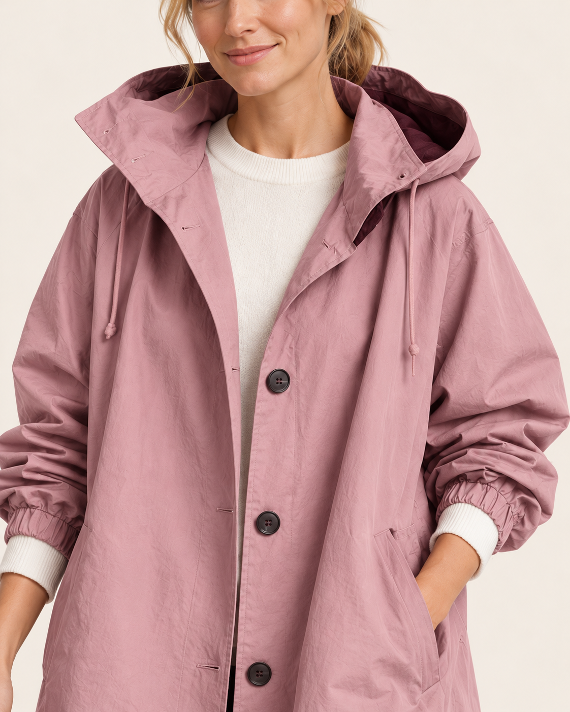 Women's Long Hooded Oversized Trench Coat