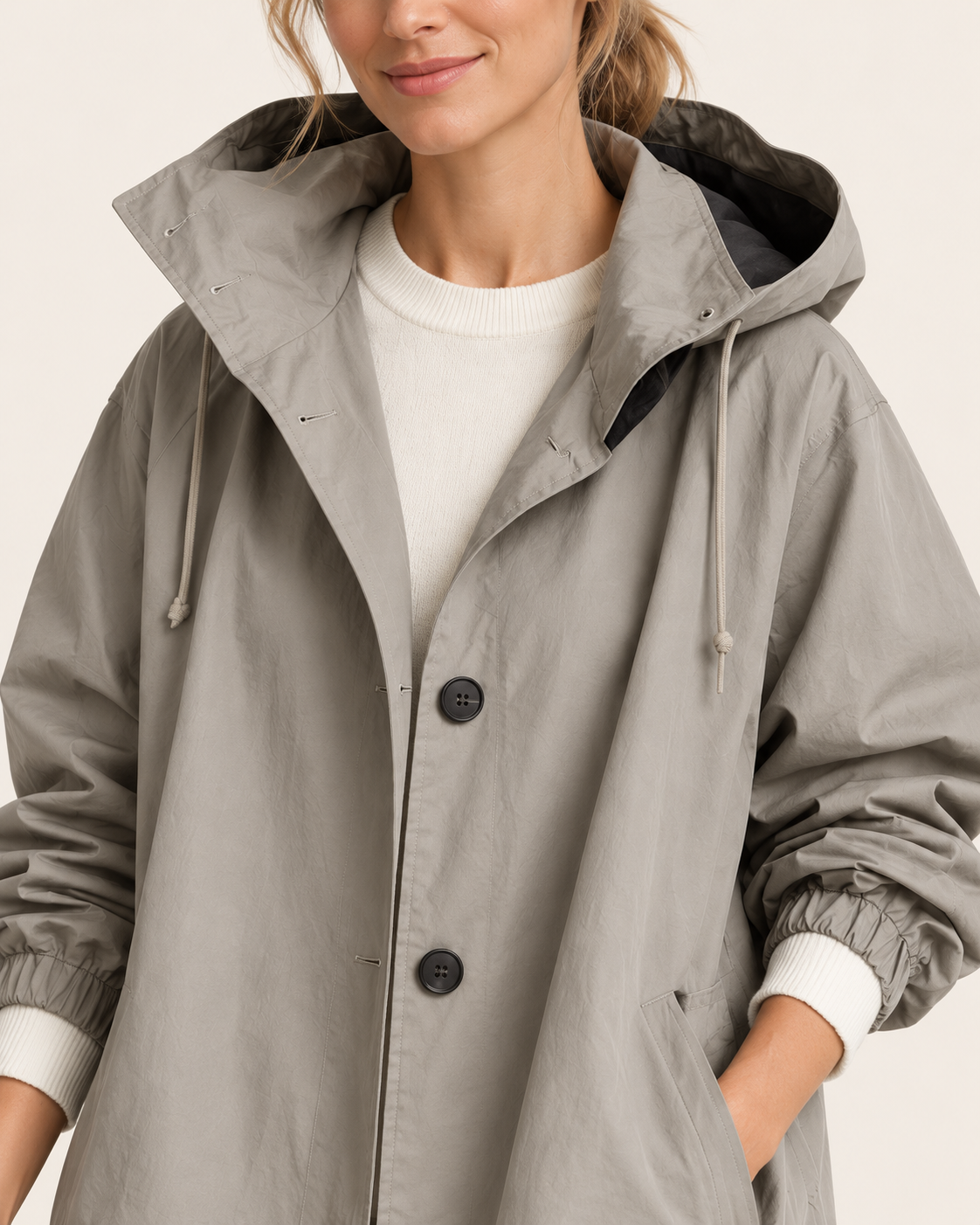 Women's Long Hooded Oversized Trench Coat
