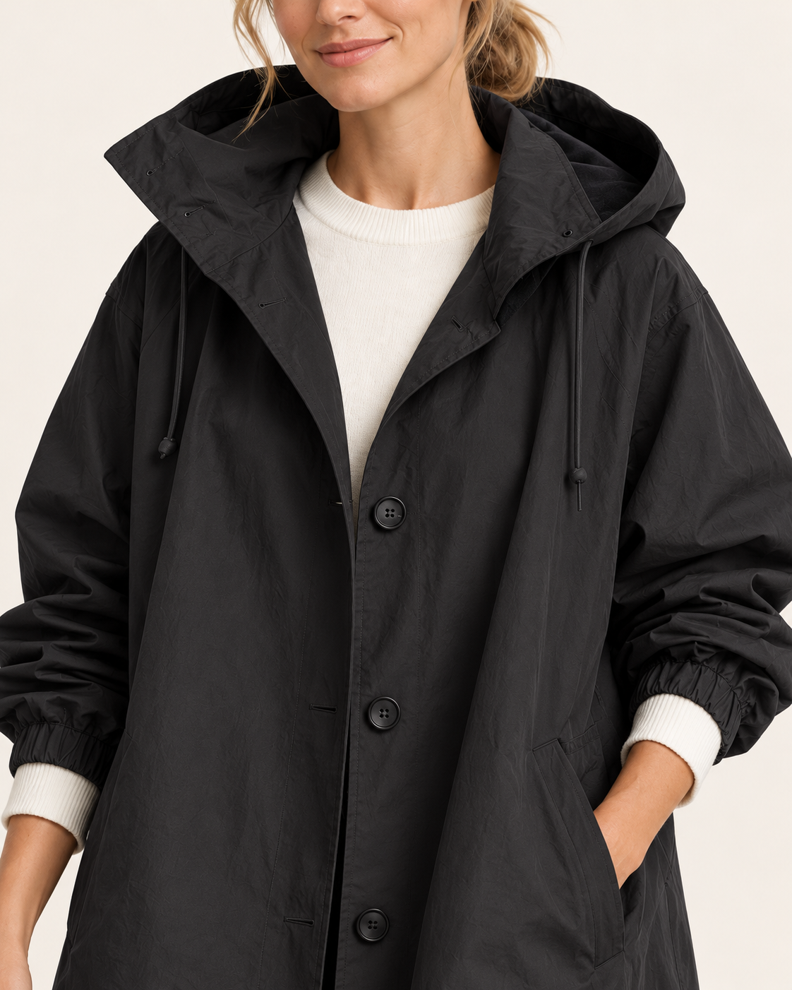 Women's Long Hooded Oversized Trench Coat