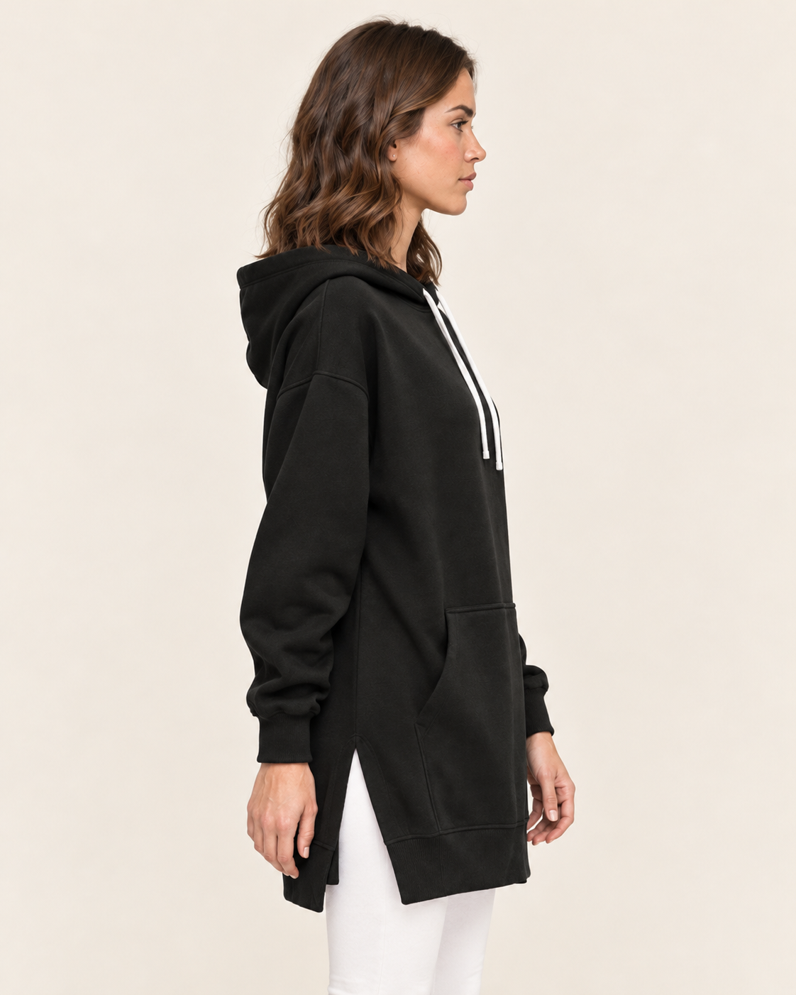Women's Long Hoodie Dress with Fleece Lining