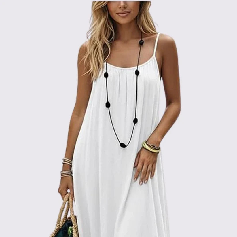 Women's Open Back Dress — Backless Mini Dress, Spaghetti Straps, Slim Fit