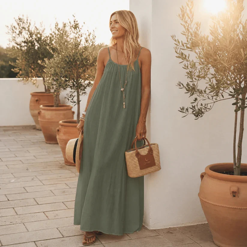Women's Open Back Dress — Backless Mini Dress, Spaghetti Straps, Slim Fit