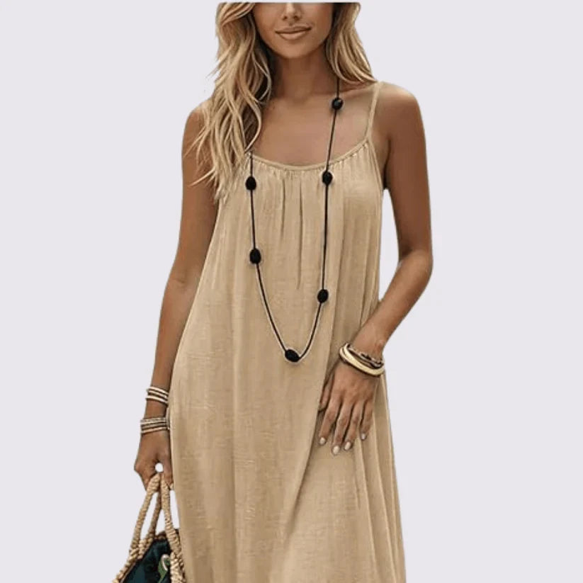 Women's Open Back Dress — Backless Mini Dress, Spaghetti Straps, Slim Fit