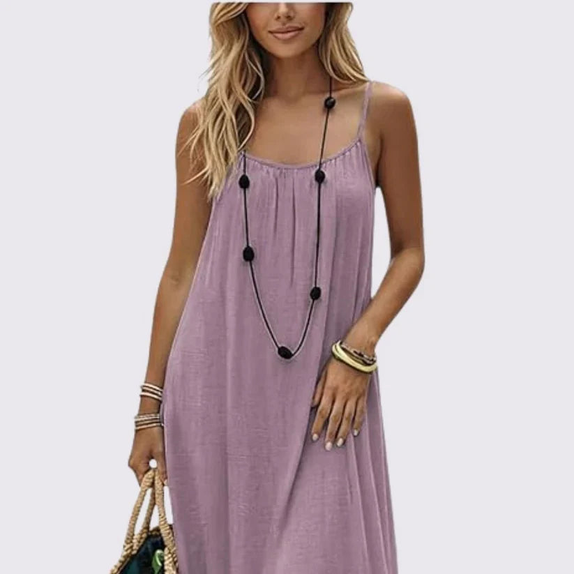 Women's Open Back Dress — Backless Mini Dress, Spaghetti Straps, Slim Fit