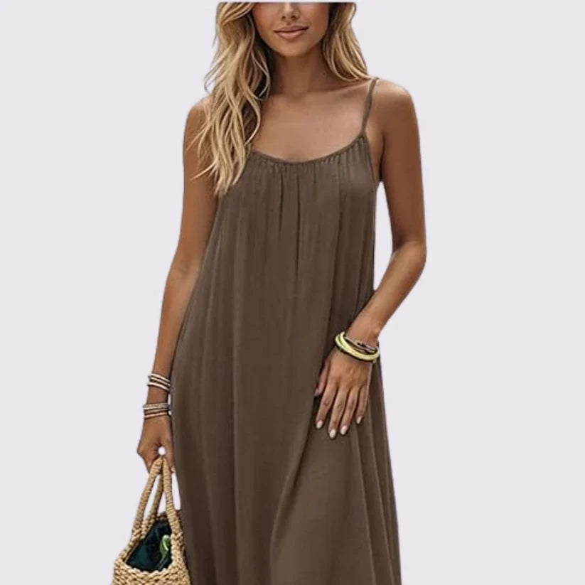 Women's Open Back Dress — Backless Mini Dress, Spaghetti Straps, Slim Fit
