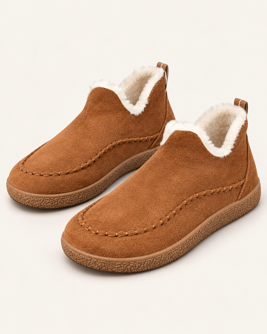 Women's Orthopaedic Slipper Boots with Plush Lining in Brown