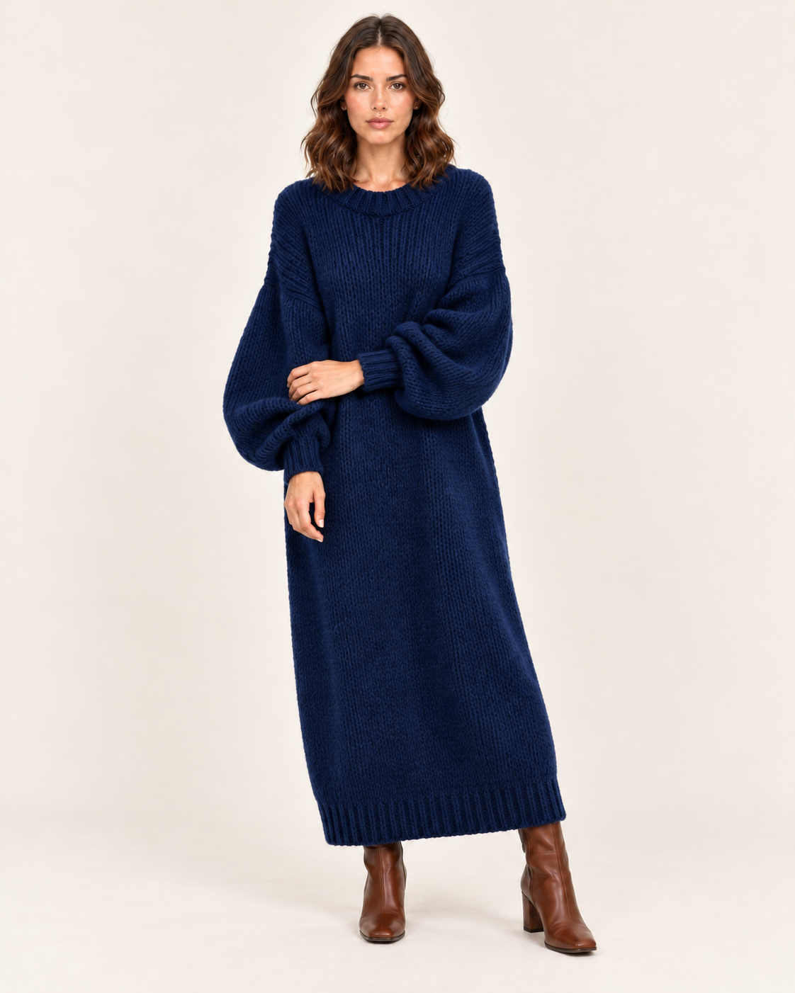 Women's Oversized Knitted Maxi Jumper Dress