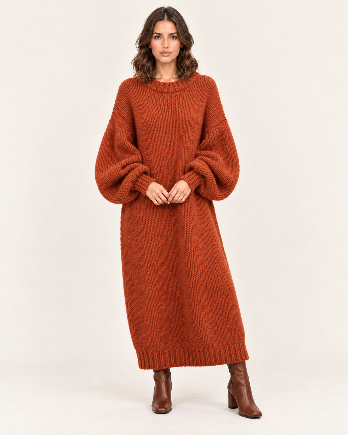 Women's Oversized Knitted Maxi Jumper Dress