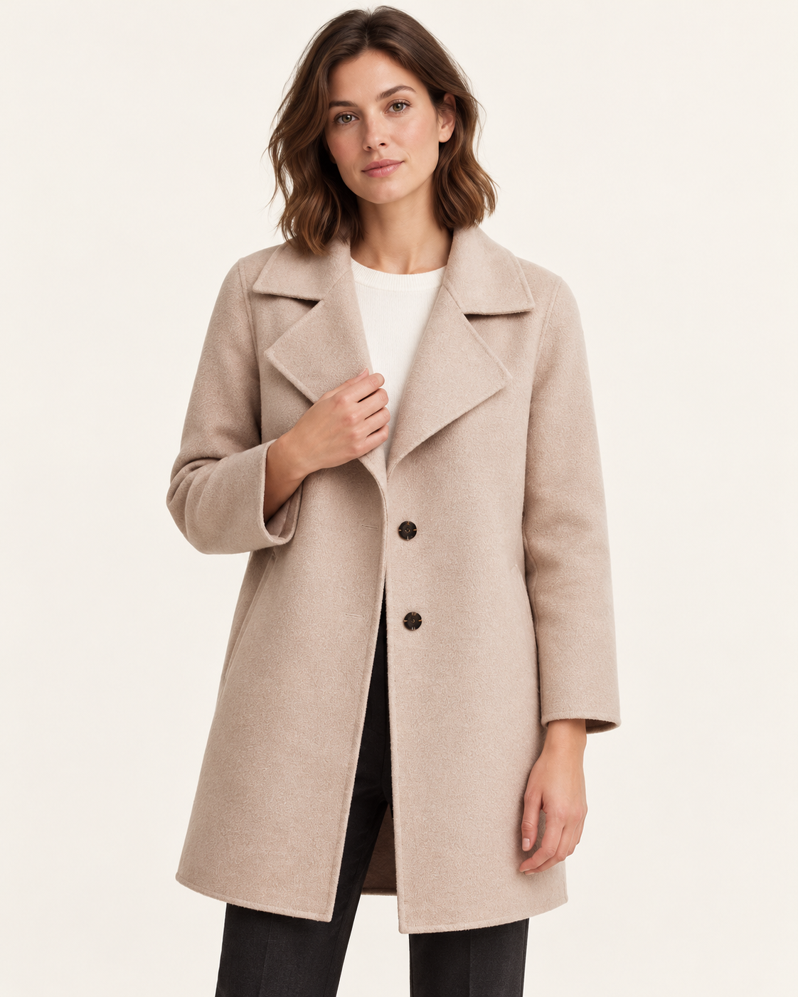 Women's Oversized Longline Coat With Notch Lapels