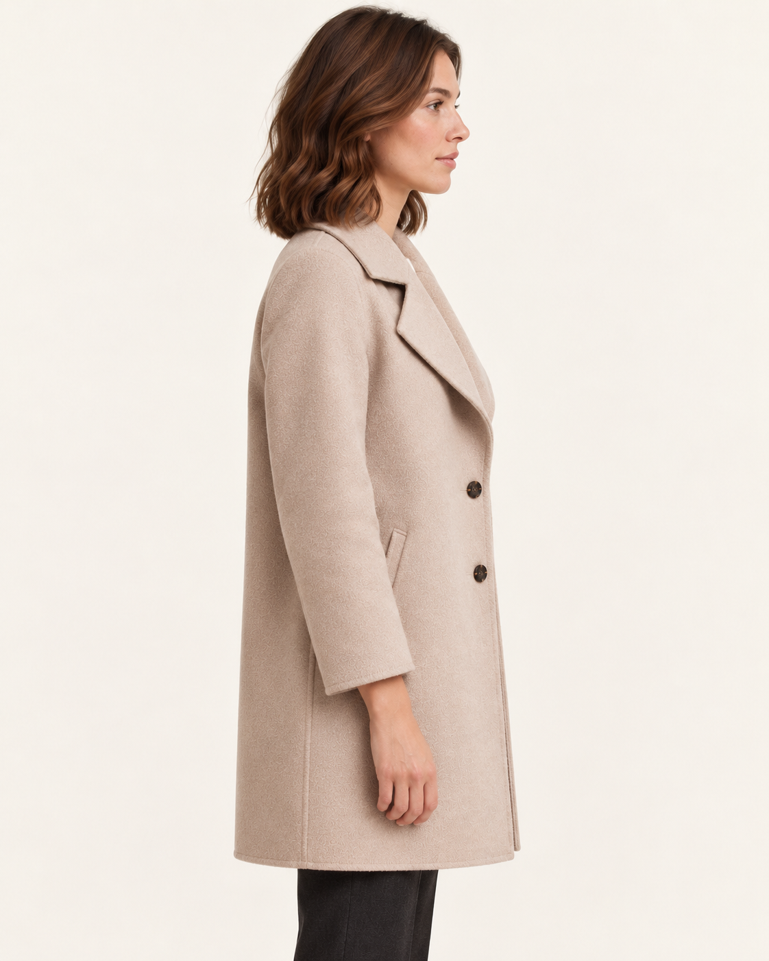 Women's Oversized Longline Coat With Notch Lapels