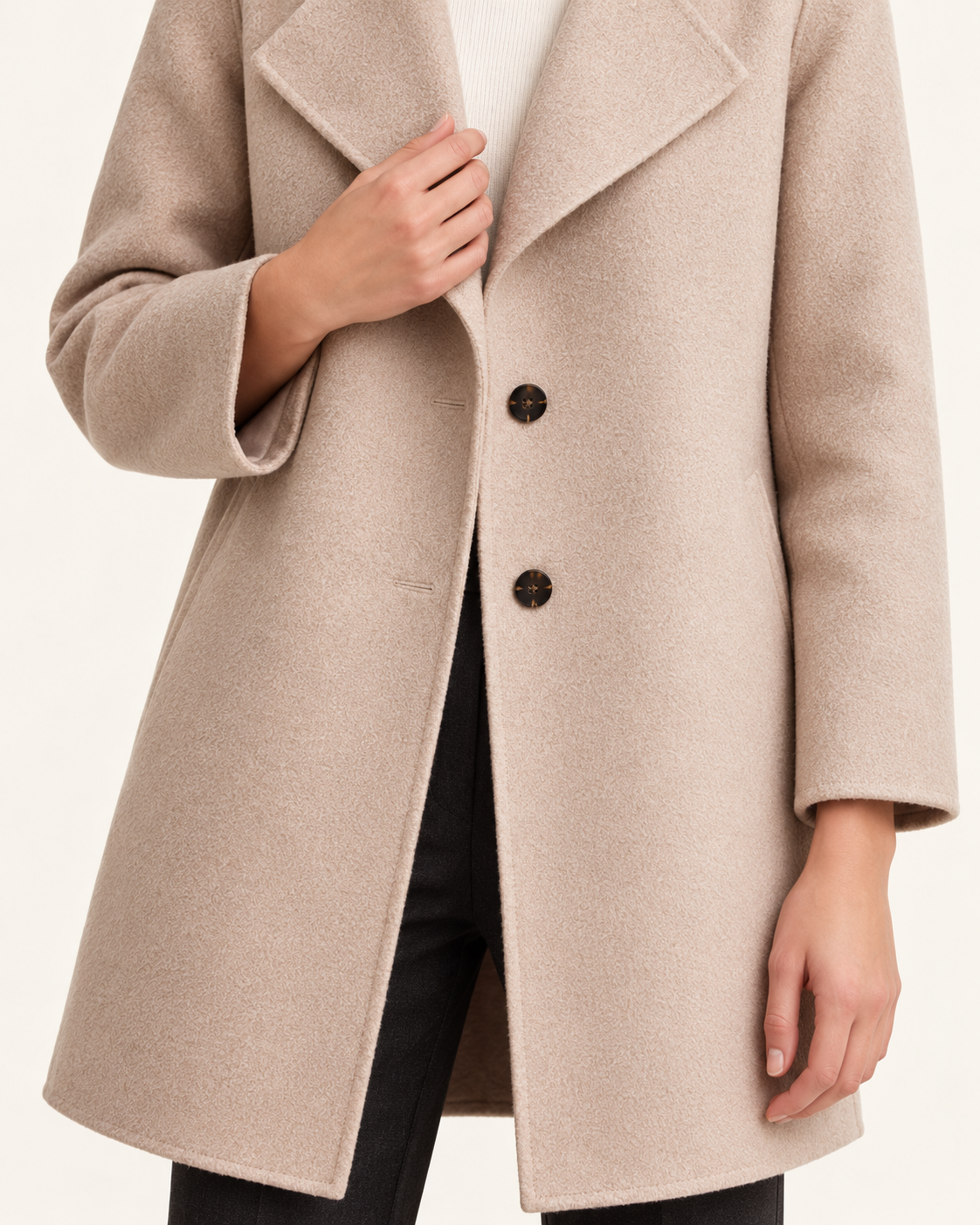 Women's Oversized Longline Coat With Notch Lapels