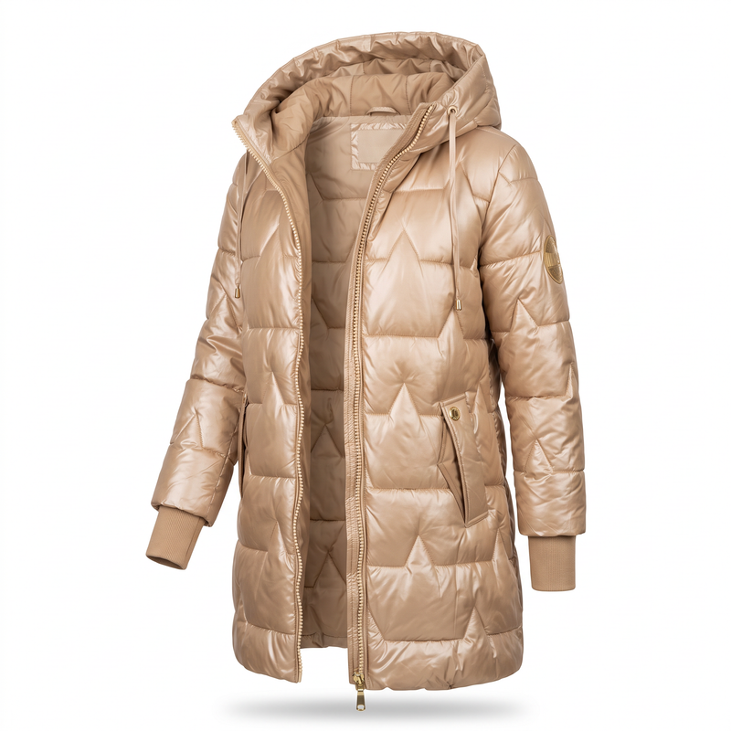Women's Quilted Hooded Winter Jacket — Water-Resistant Padded Coat, S to 3XL