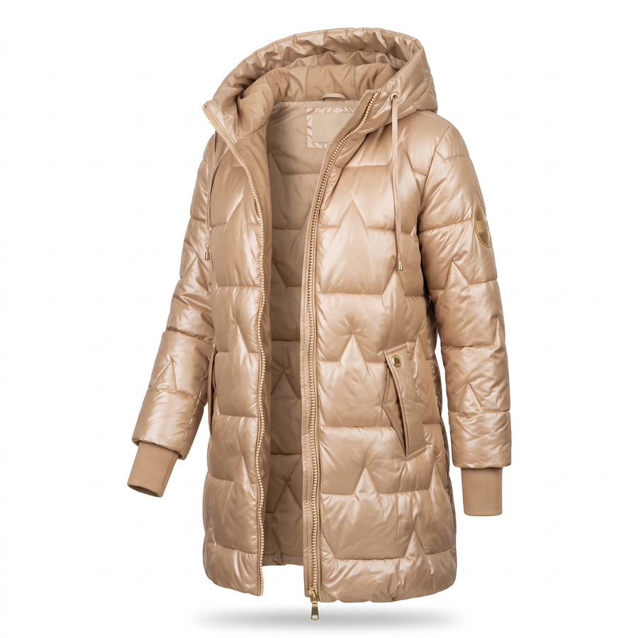 Women's Quilted Hooded Winter Jacket — Water-Resistant Padded Coat, S to 3XL