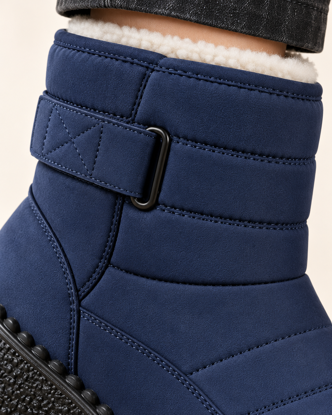 Women's Quilted Snow Boots With Strap