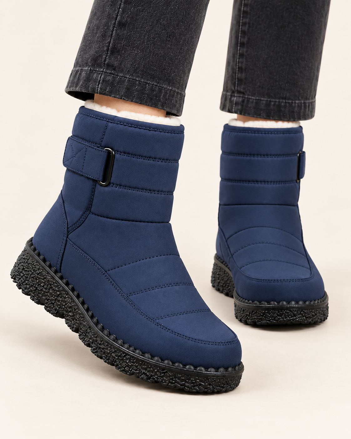 Women's Quilted Snow Boots With Strap
